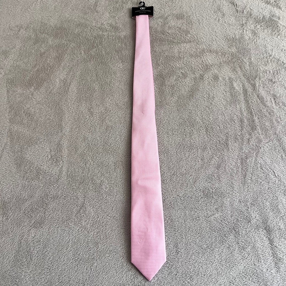 Antonia‎ Collection Silk Tie Woven Pattern Mens Formal Nectie Textured Pink Gift